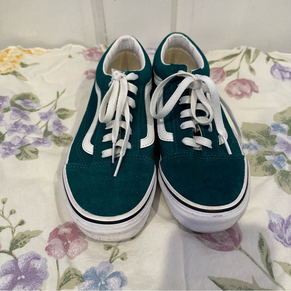 Vans green classic old skool youth size 5 women’s 6.5 sneaker shoes beach skate - Picture 8 of 8